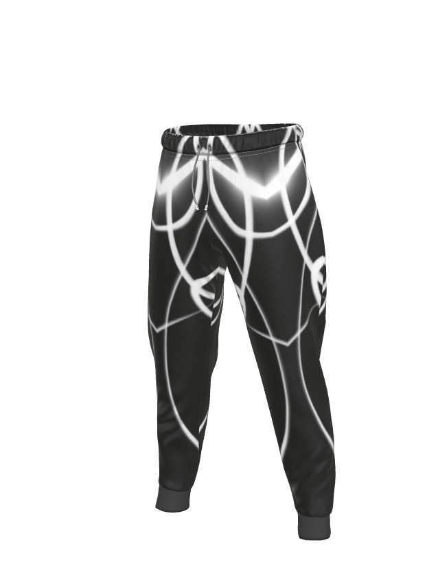 UNTITLED x Indira Cesarine "Lumière" Series Black and White Men's Kaleidoscopic Tracksuit Pants - Limited Edition