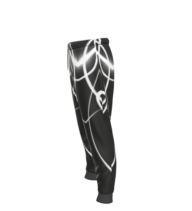 UNTITLED x Indira Cesarine "Lumière" Series Black and White Men's Kaleidoscopic Tracksuit Pants - Limited Edition