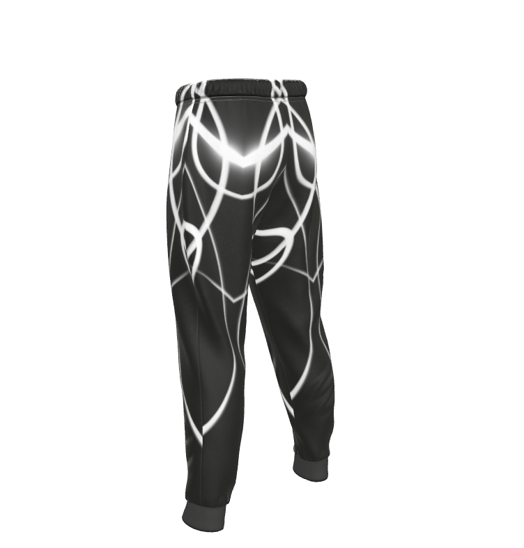 UNTITLED x Indira Cesarine "Lumière" Series Black and White Men's Kaleidoscopic Tracksuit Pants - Limited Edition