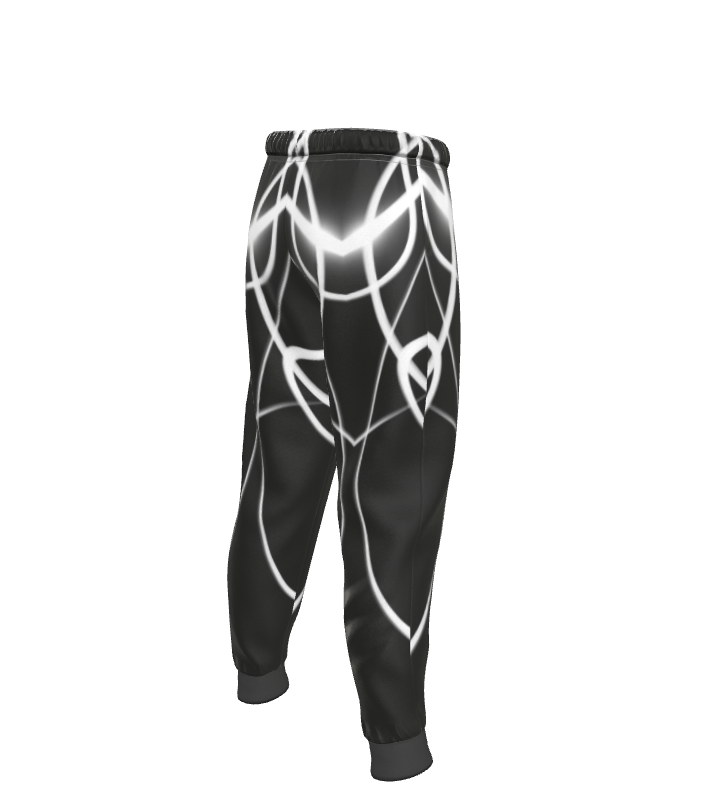 UNTITLED x Indira Cesarine "Lumière" Series Black and White Men's Kaleidoscopic Tracksuit Pants - Limited Edition