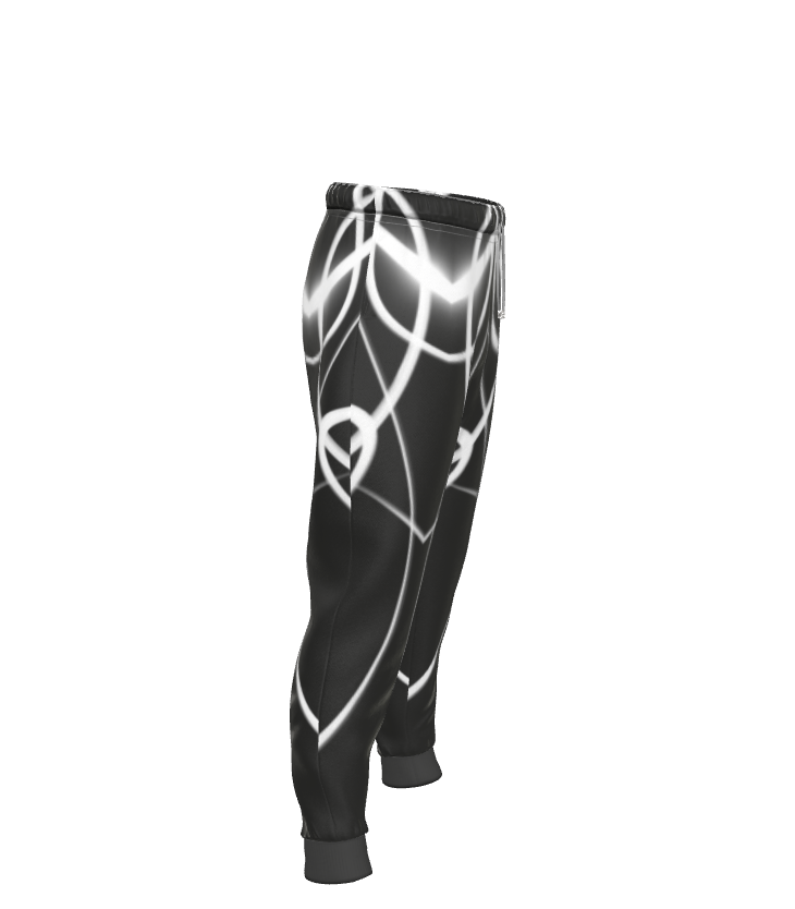 UNTITLED x Indira Cesarine "Lumière" Series Black and White Men's Kaleidoscopic Tracksuit Pants - Limited Edition