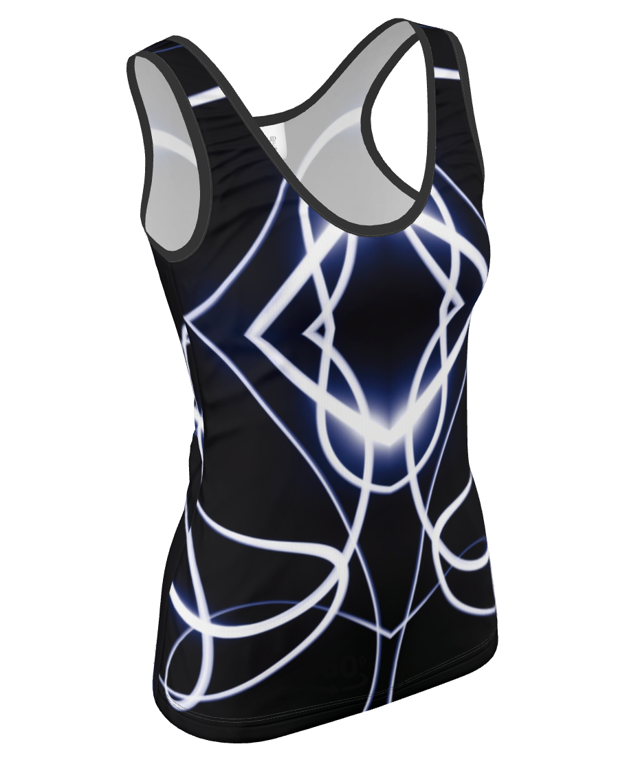 UNTITLED x Indira Cesarine "Lumière" Series Black and Blue Kaleidoscopic Tank Top - Limited Edition