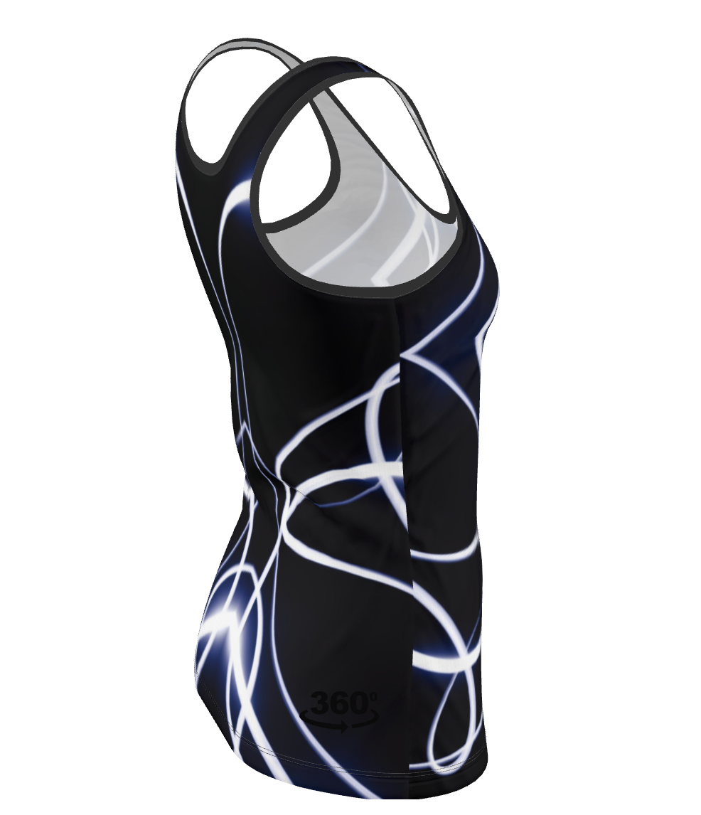 UNTITLED x Indira Cesarine "Lumière" Series Black and Blue Kaleidoscopic Tank Top - Limited Edition