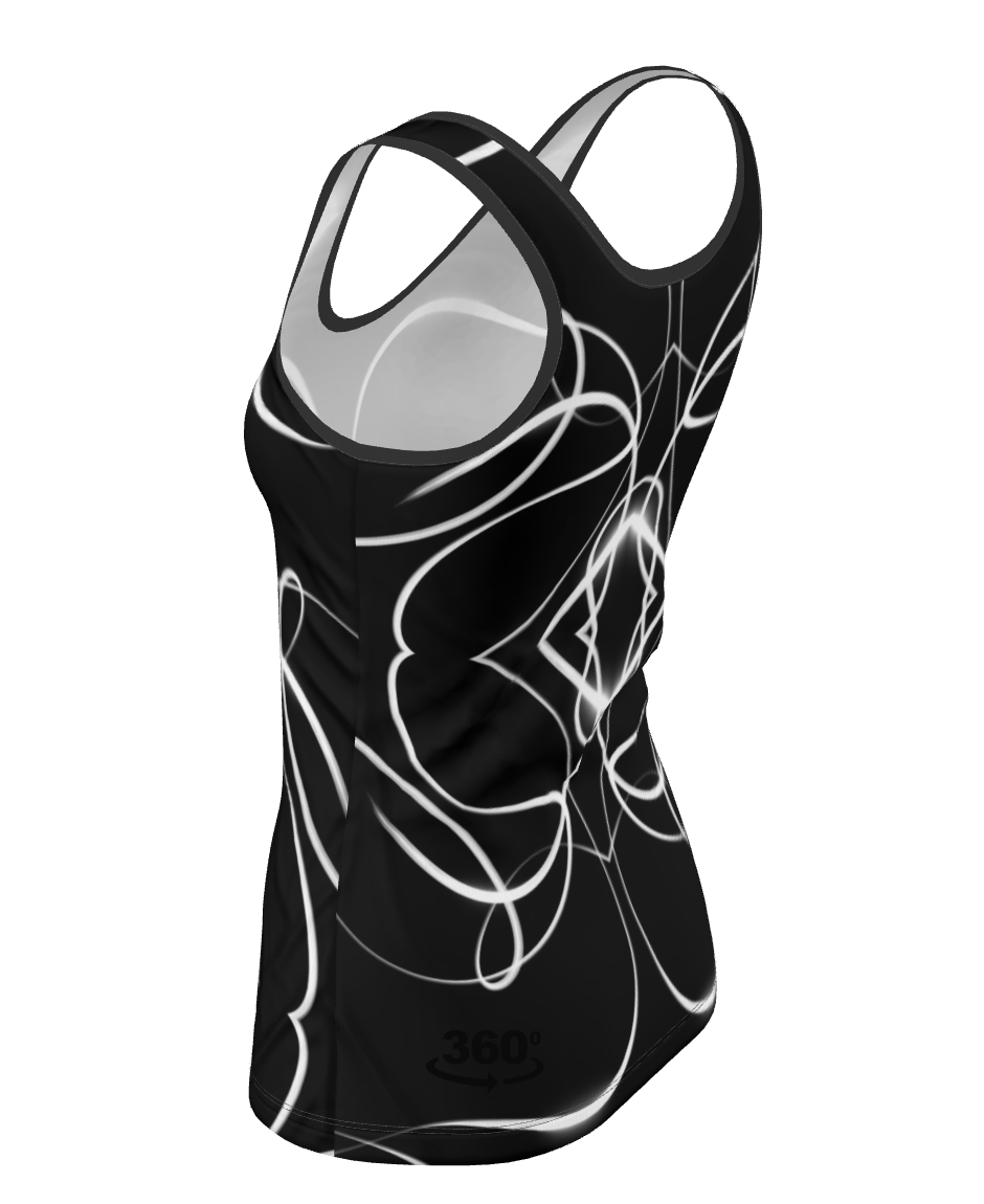 UNTITLED x Indira Cesarine "Lumière" Series Black and White Kaleidoscopic Tank Top - Limited Edition