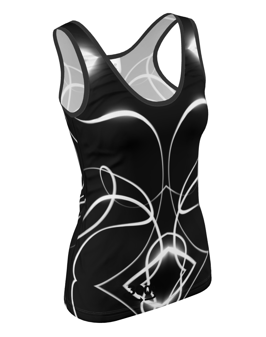 UNTITLED x Indira Cesarine "Lumière" Series Black and White Kaleidoscopic Tank Top - Limited Edition