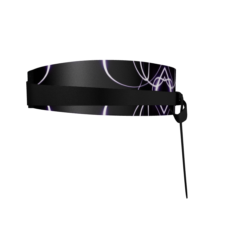 UNTITLED x Indira Cesarine "Lumière" Series Black and Violet Kaleidoscopic Leather Wrap Belt - Limited Edition