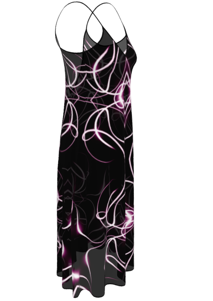 UNTITLED x Indira Cesarine "Lumière" Series Black and Pink Kaleidoscopic Sleeveless Midi Dress - Limited Edition