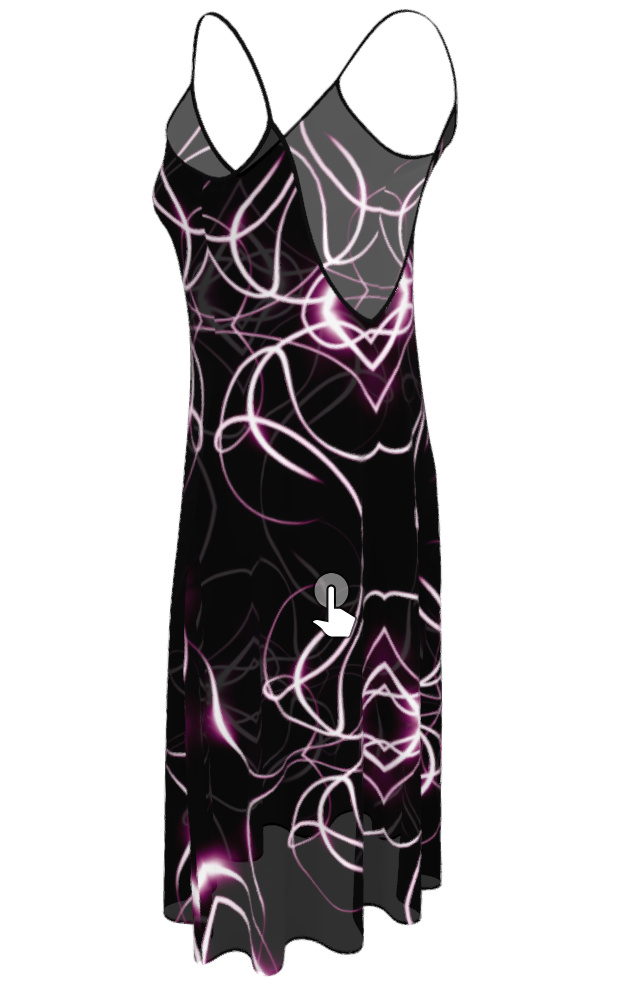 UNTITLED x Indira Cesarine "Lumière" Series Black and Pink Kaleidoscopic Sleeveless Midi Dress - Limited Edition