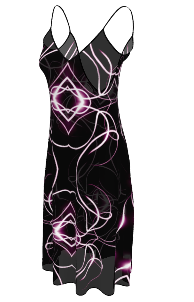 UNTITLED x Indira Cesarine "Lumière" Series Black and Pink Kaleidoscopic Sleeveless Midi Dress - Limited Edition