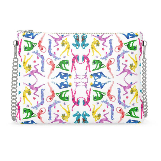 UNTITLED x Fahren Feingold "RAINBOW FAIRIES" White Crossbody Bag With Silver Chain - Limited Edition