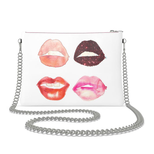 UNTITLED x Fahren Feingold "KISS ME KILL ME" Crossbody Bag With Silver Chain - Limited Edition