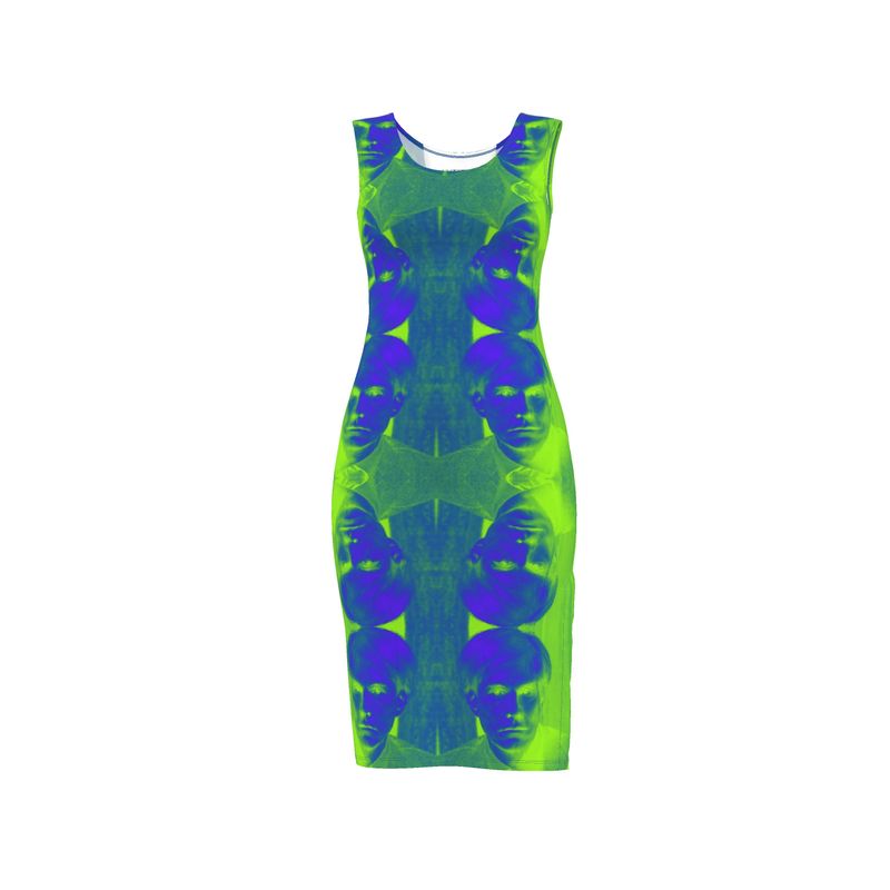 UNTITLED x Lost Warhols "LOST WARHOLS" Blue and Green Bodycon Dress