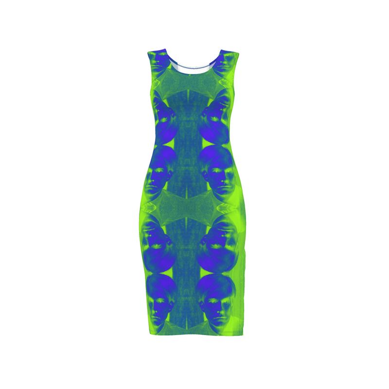 UNTITLED x Lost Warhols "LOST WARHOLS" Blue and Green Bodycon Dress