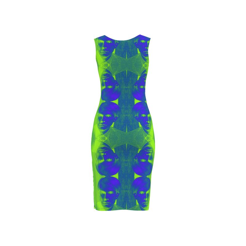 UNTITLED x Lost Warhols "LOST WARHOLS" Blue and Green Bodycon Dress