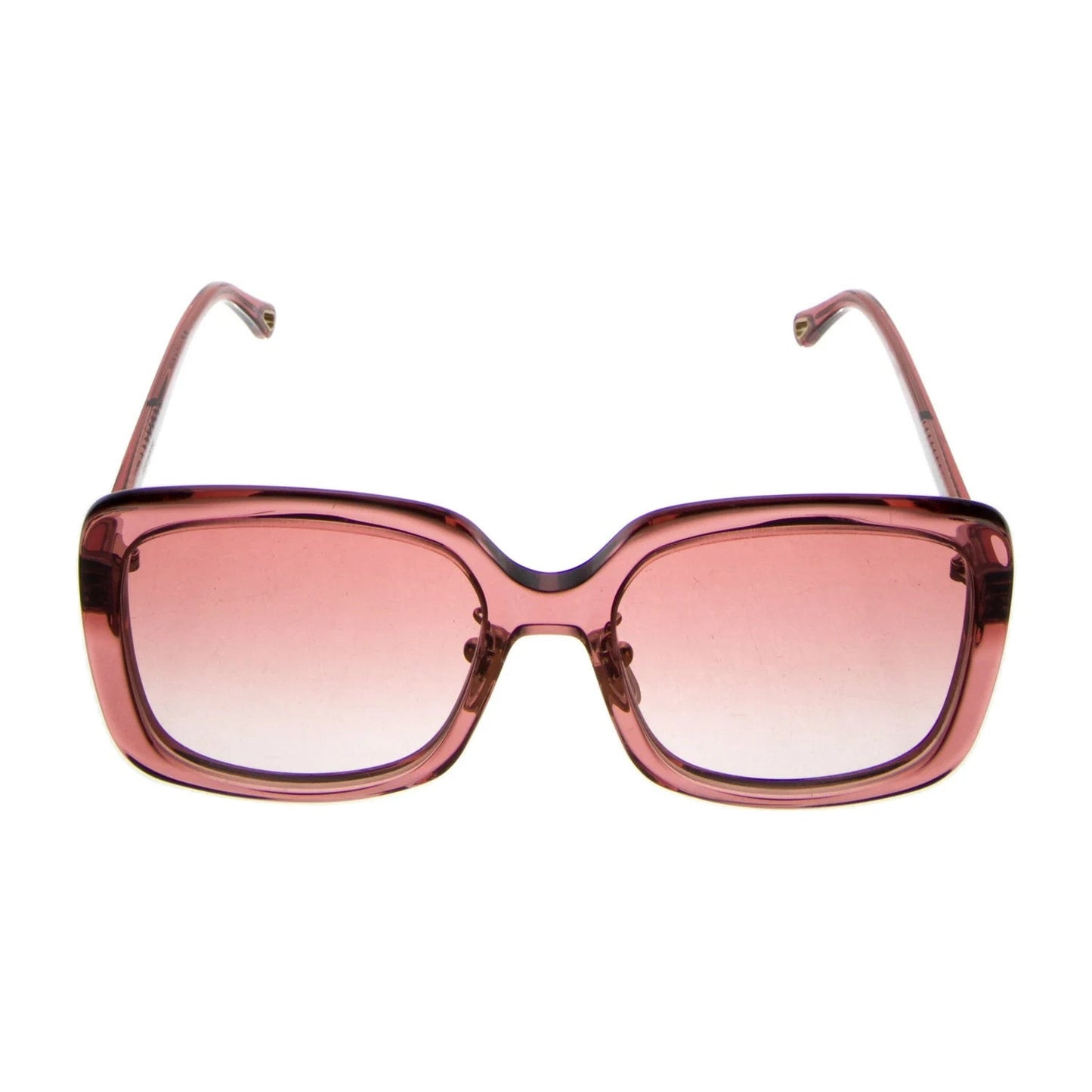 CHLOÉ Pink Oversized Tinted Rectangle Sunglasses