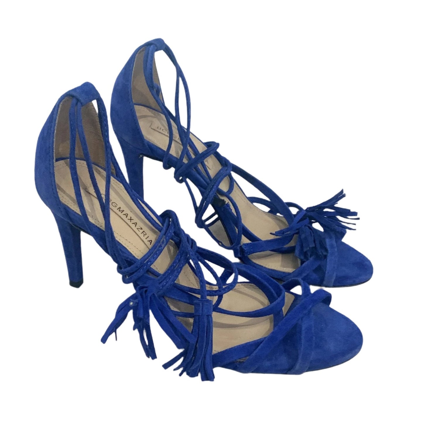 BCBGMAXARIA Blue Strappy Suede Heels