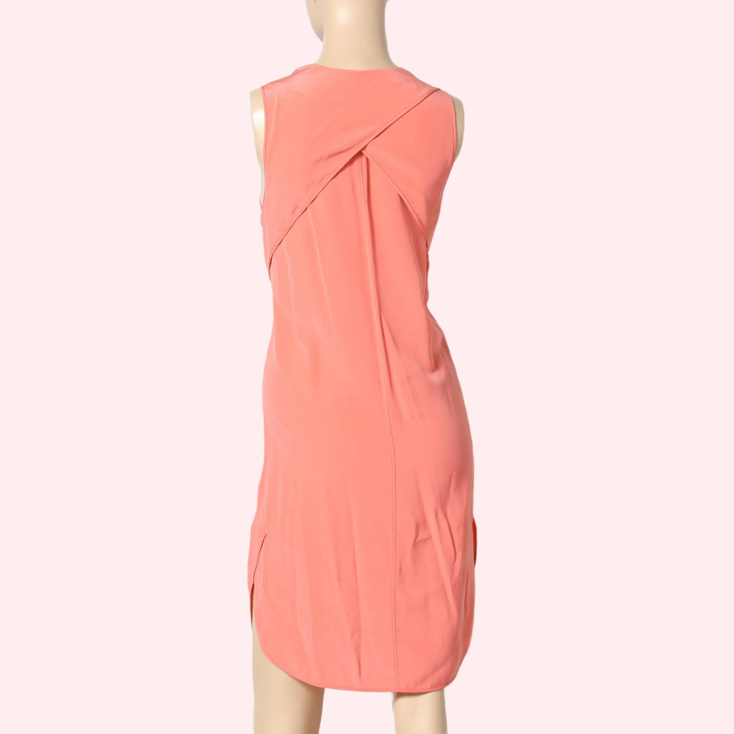 ALEXANDER WANG Silk Knee-Length Peach V-Neck Dress
