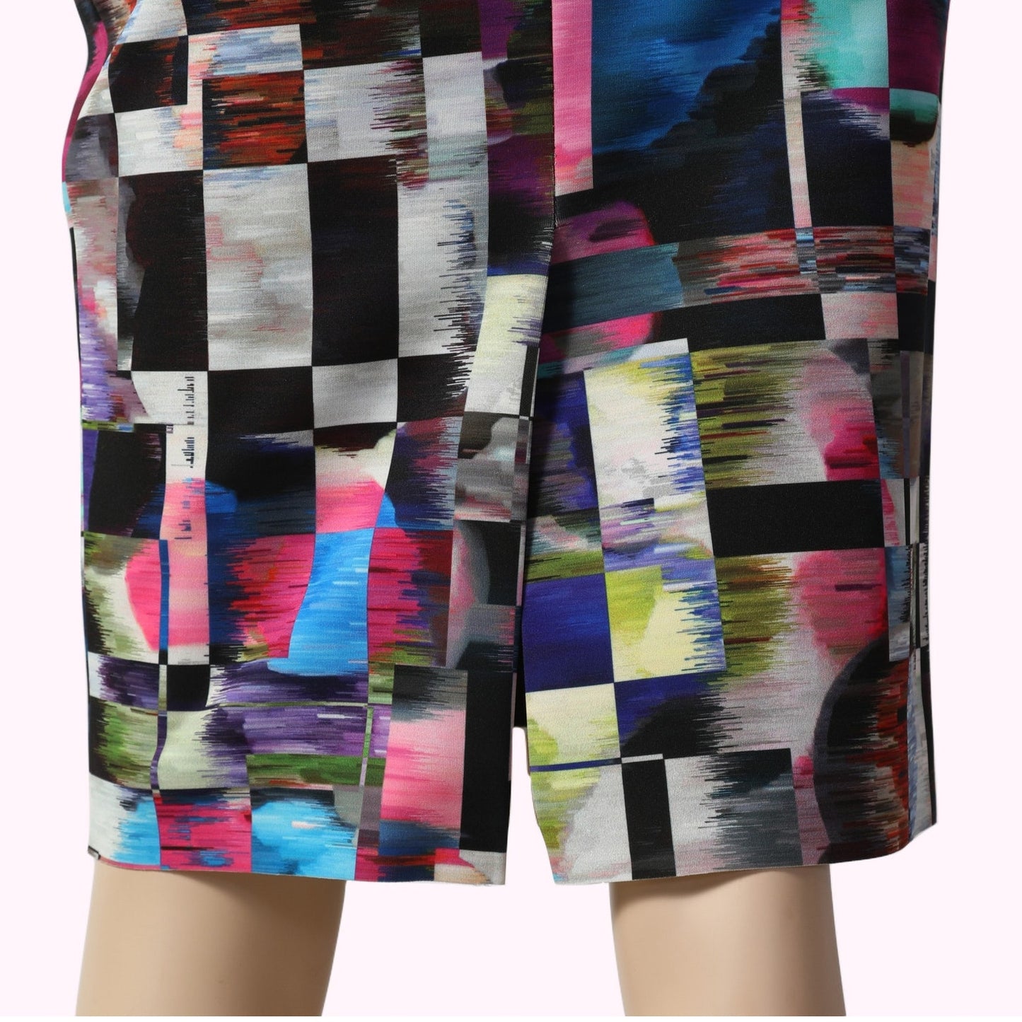 MILLY Multicolor Abstract Cubist Print Cutout Bodycon Dress