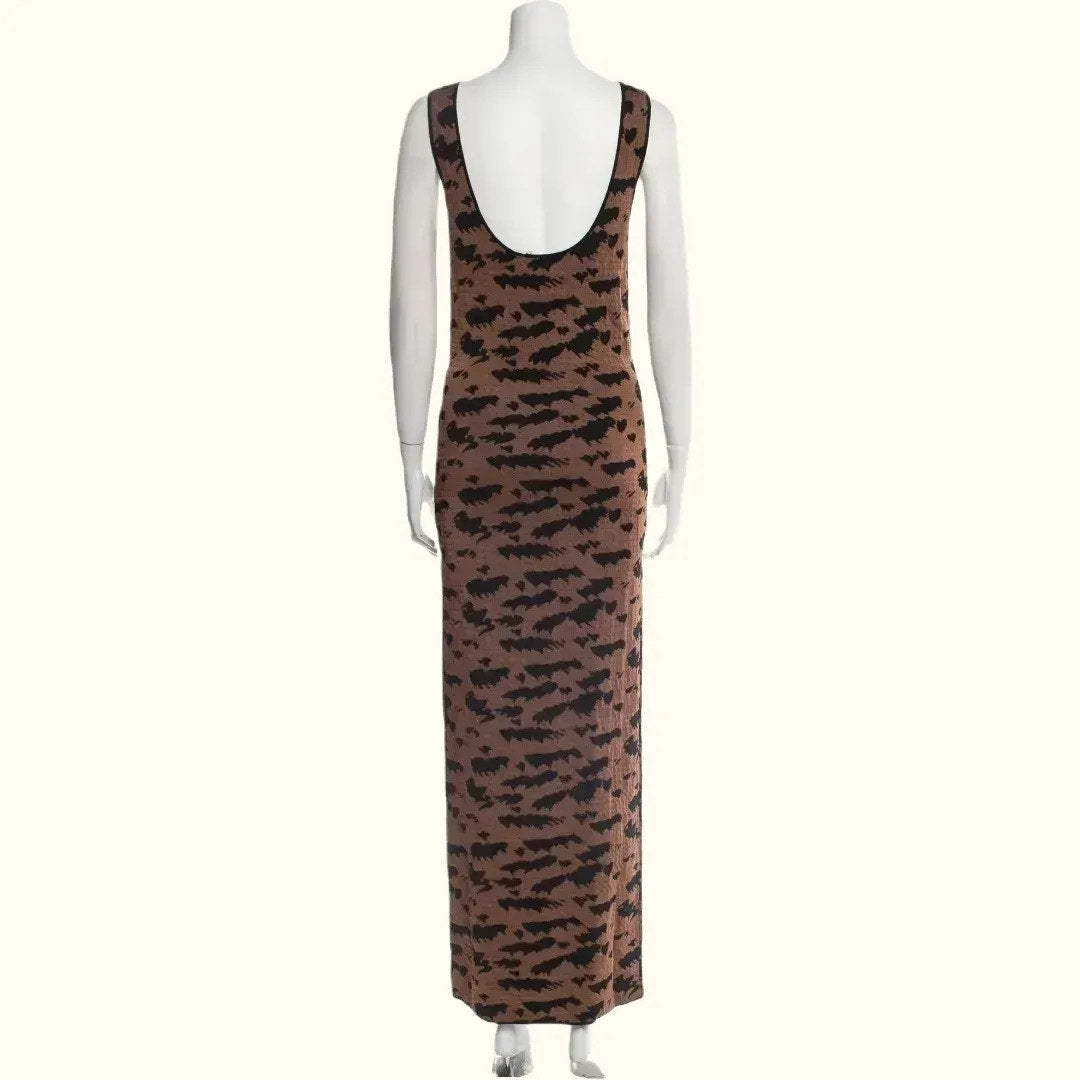 NANUSHKA Brown Animal Print Evening Dress