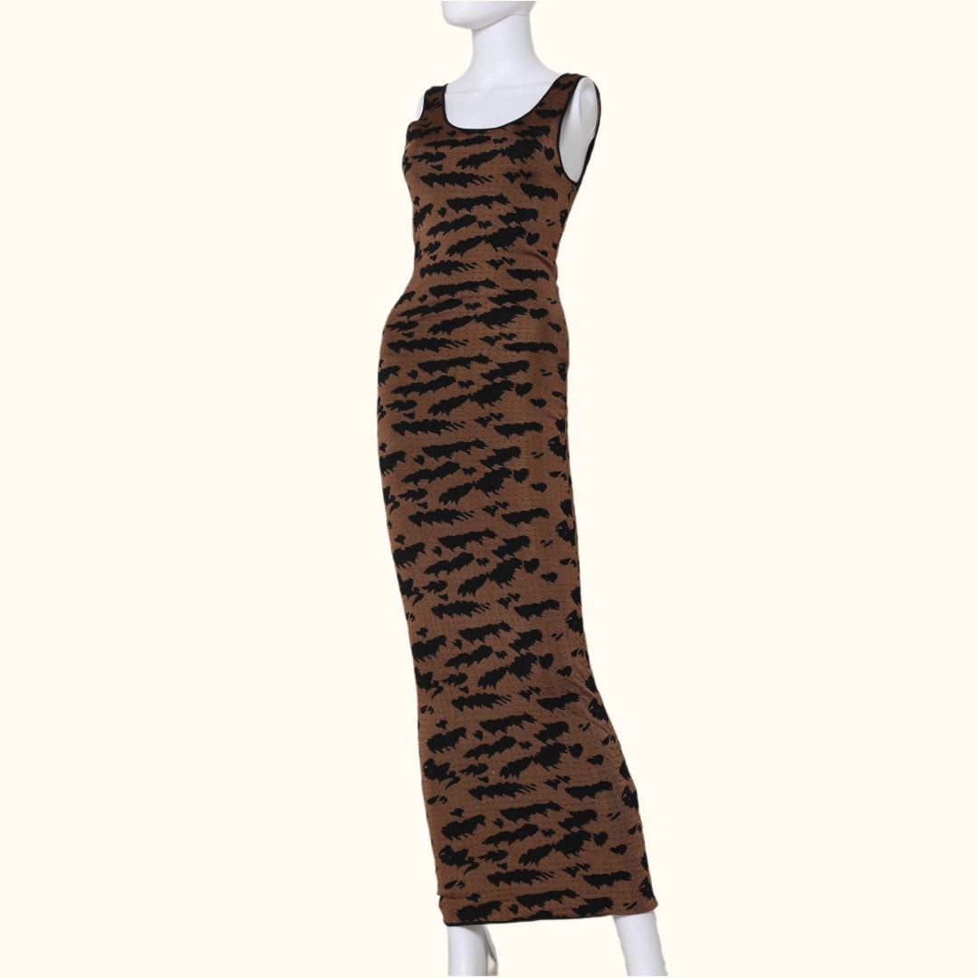 NANUSHKA Brown Animal Print Evening Dress