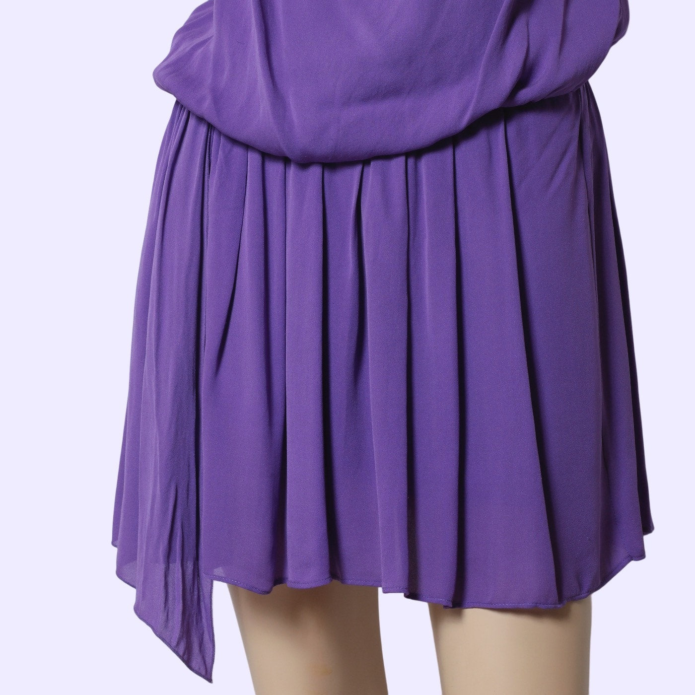 ALICE + OLIVIA Lavender Purple Silk Grecian Open Back Blouson Mini Dress