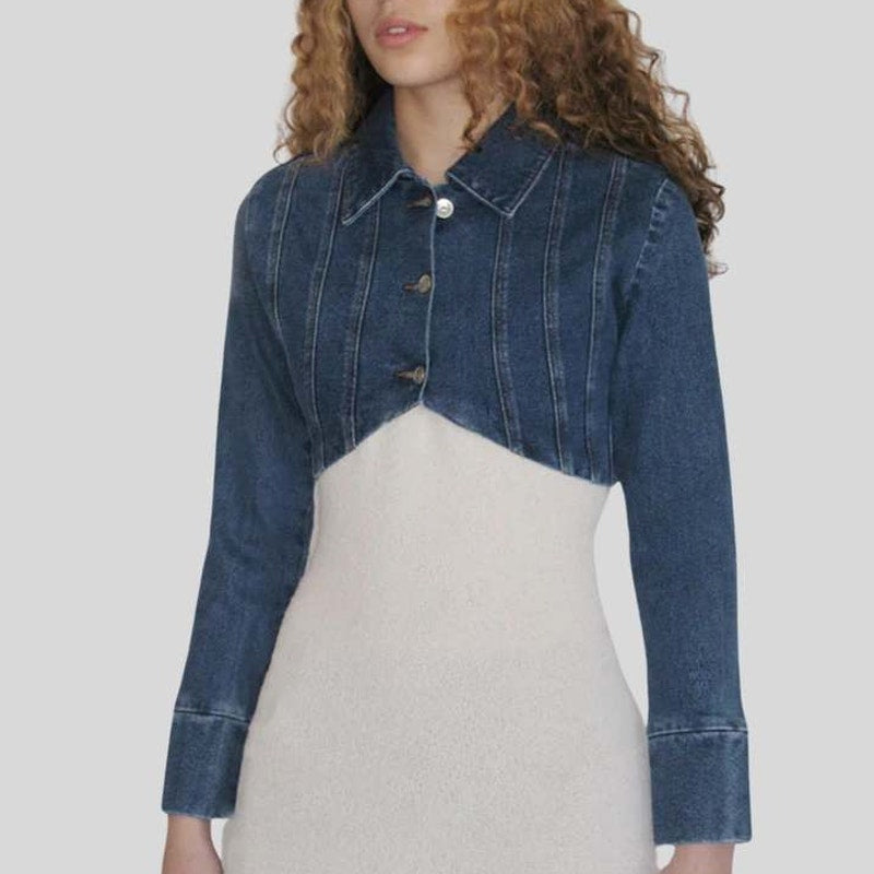 PALOMA WOOL Blue Cropped Denim Jacket New W/ Tags