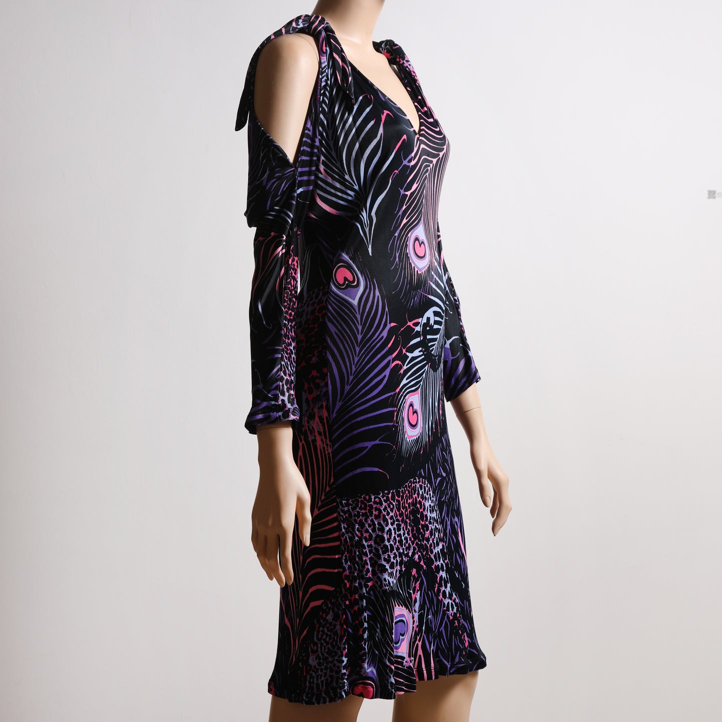 MATTHEW WILLIAMSON Printed Knee-Length Black and Multicolor Dress