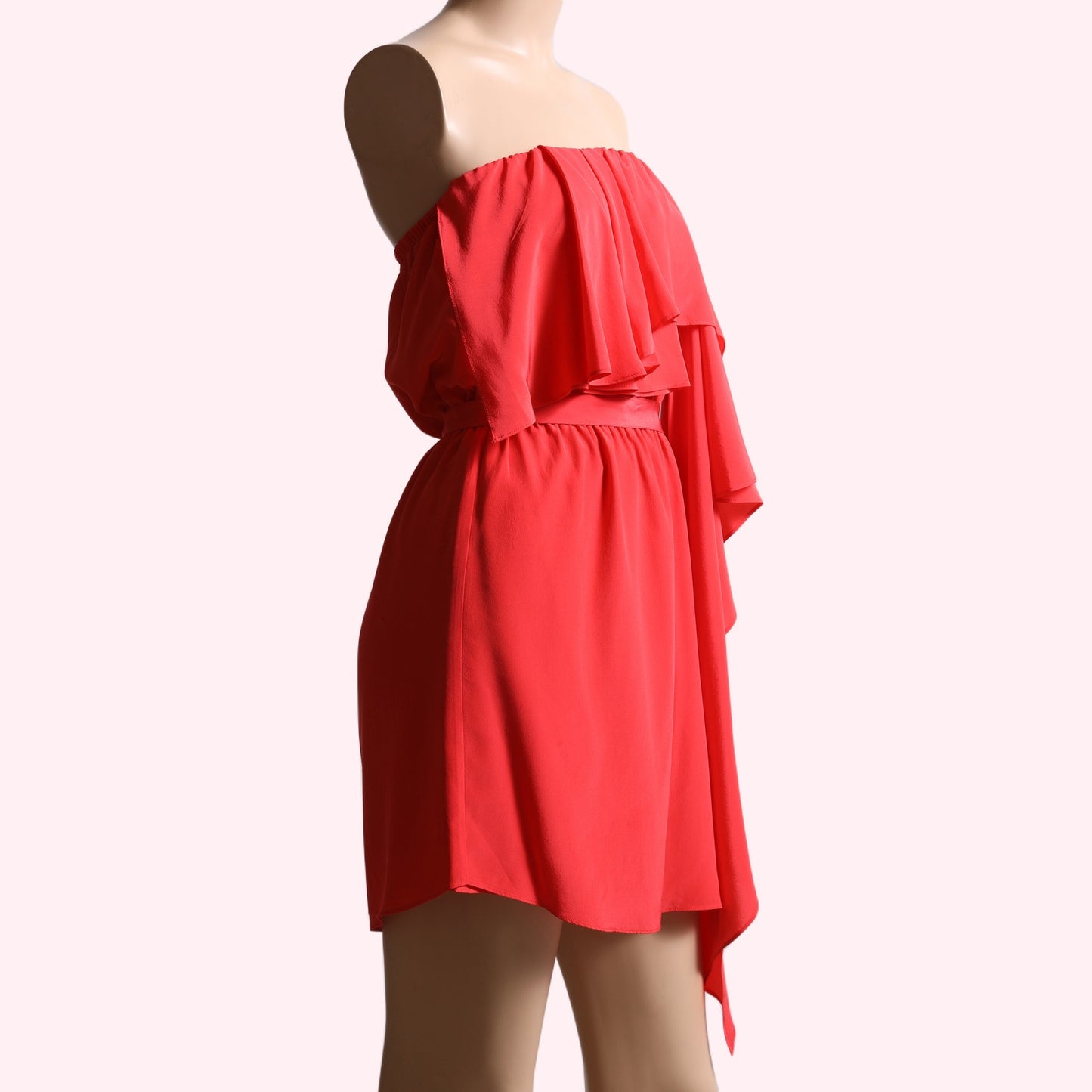 HAUTE HIPPIE Coral Red Strapless Mini Dress