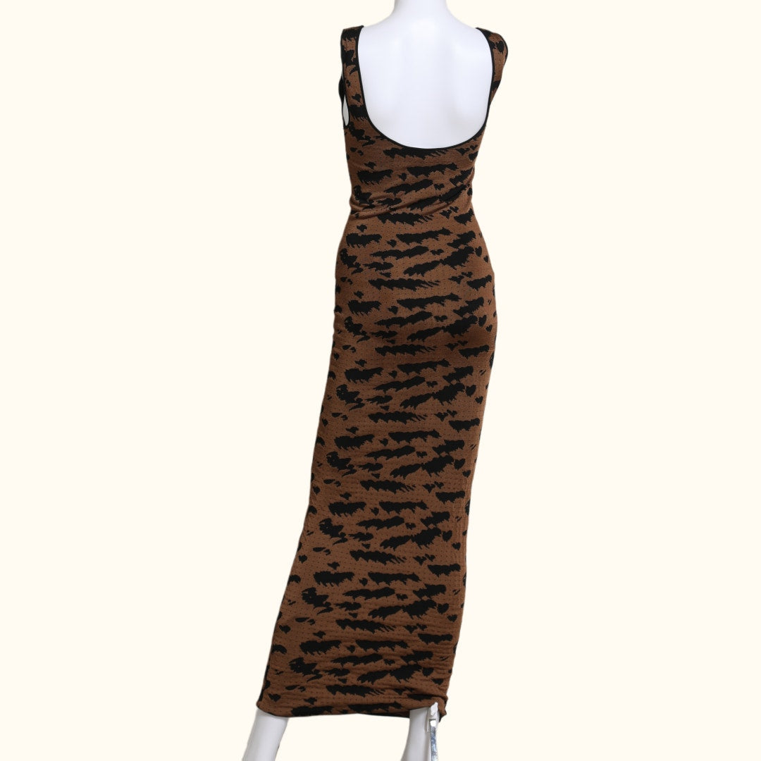 NANUSHKA Brown Animal Print Evening Dress