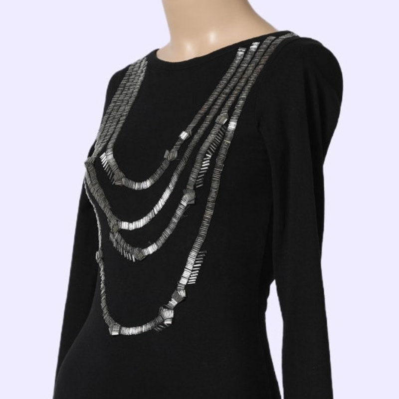 MARKUS LUPFER Black Crystal Embellished Mini Dress