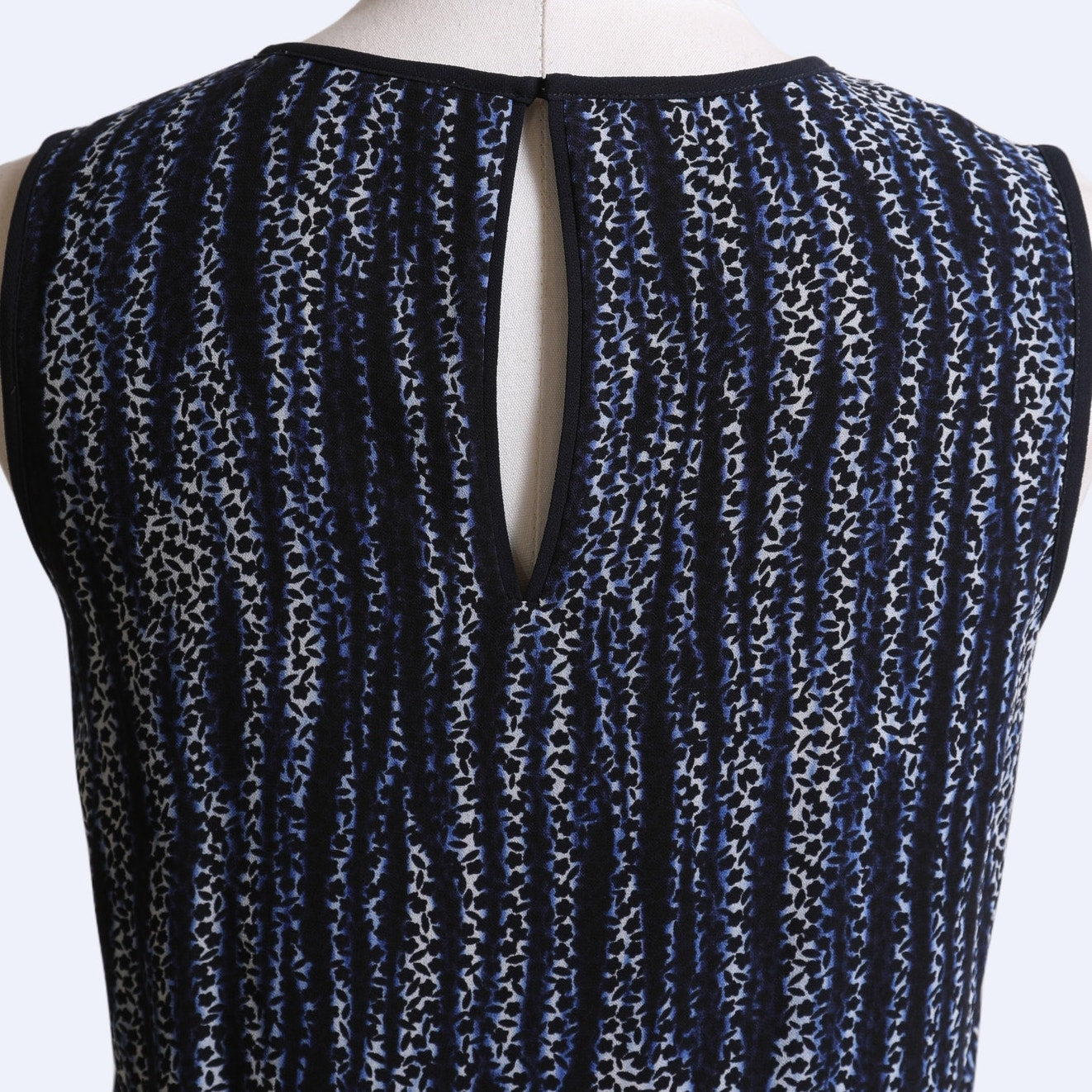 MICHAEL KORS Navy Smocked Georgette Sleeveless Dress