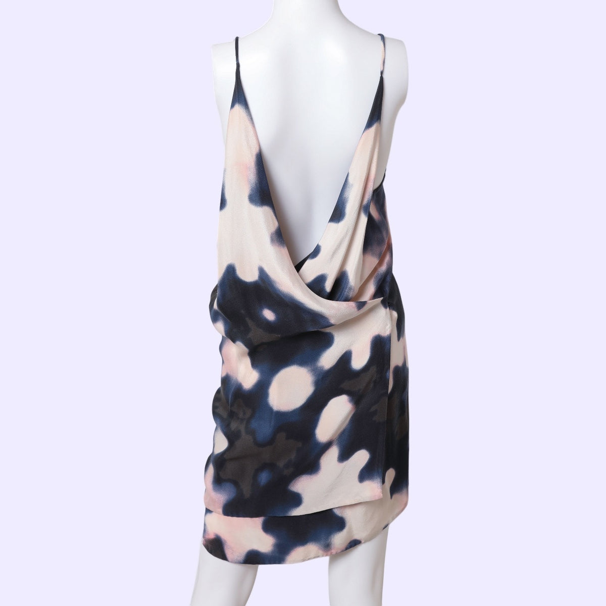 3.1 PHILLIP LIM Abstract Pink Blue Gray Print Silk Backless Slip Mini Dress