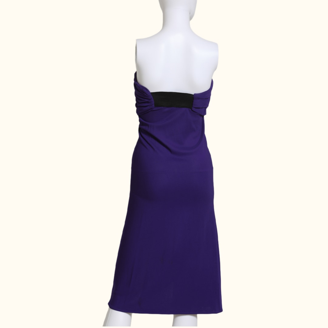 YIGAL Azrouël Violet Purple Strapless Knee Length Dress