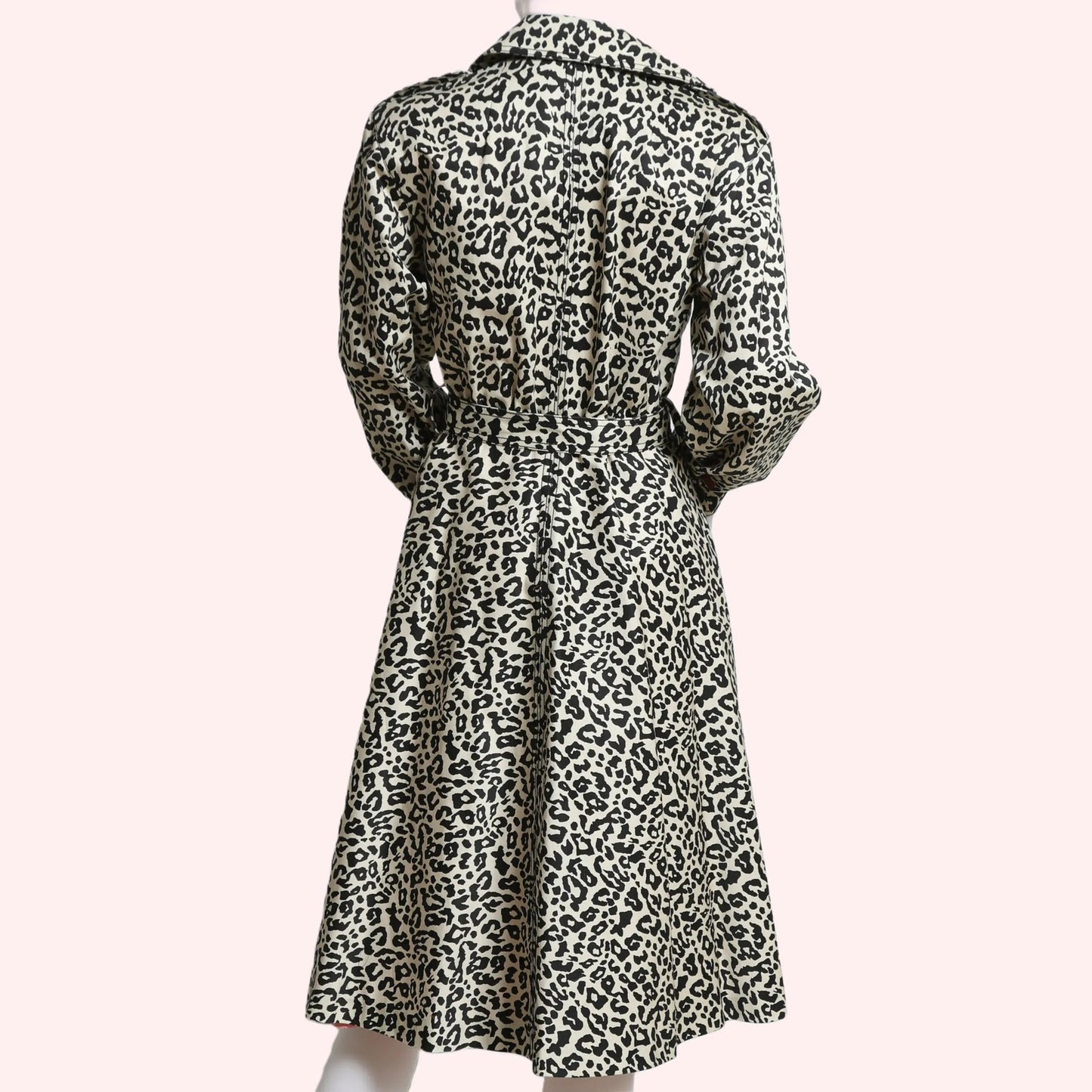 MANOUSH Cream Animal Print Trench Coat