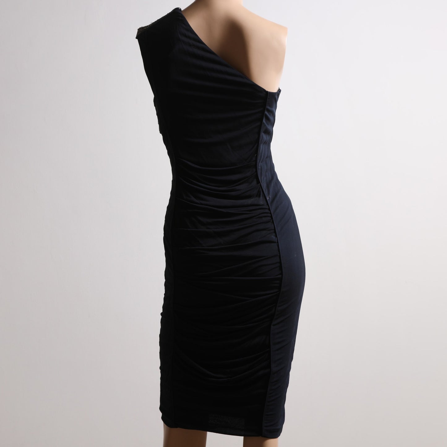 YIGAL AZROUËL Black One-Shoulder Knee-Length Dress