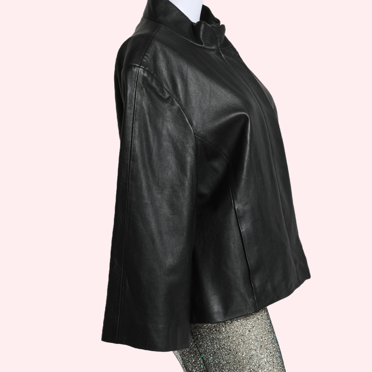 ISAAC MIZRAHI Vintage Black Leather Jacket