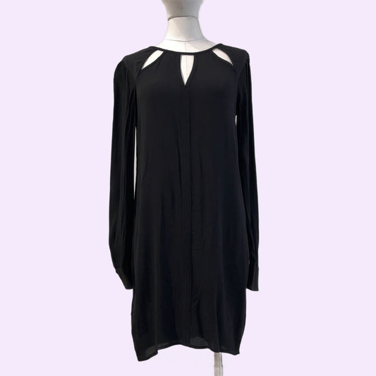 BCBGMAXAZRIA Black Emmalise Long Sleeve Mini Dress with Cut Outs