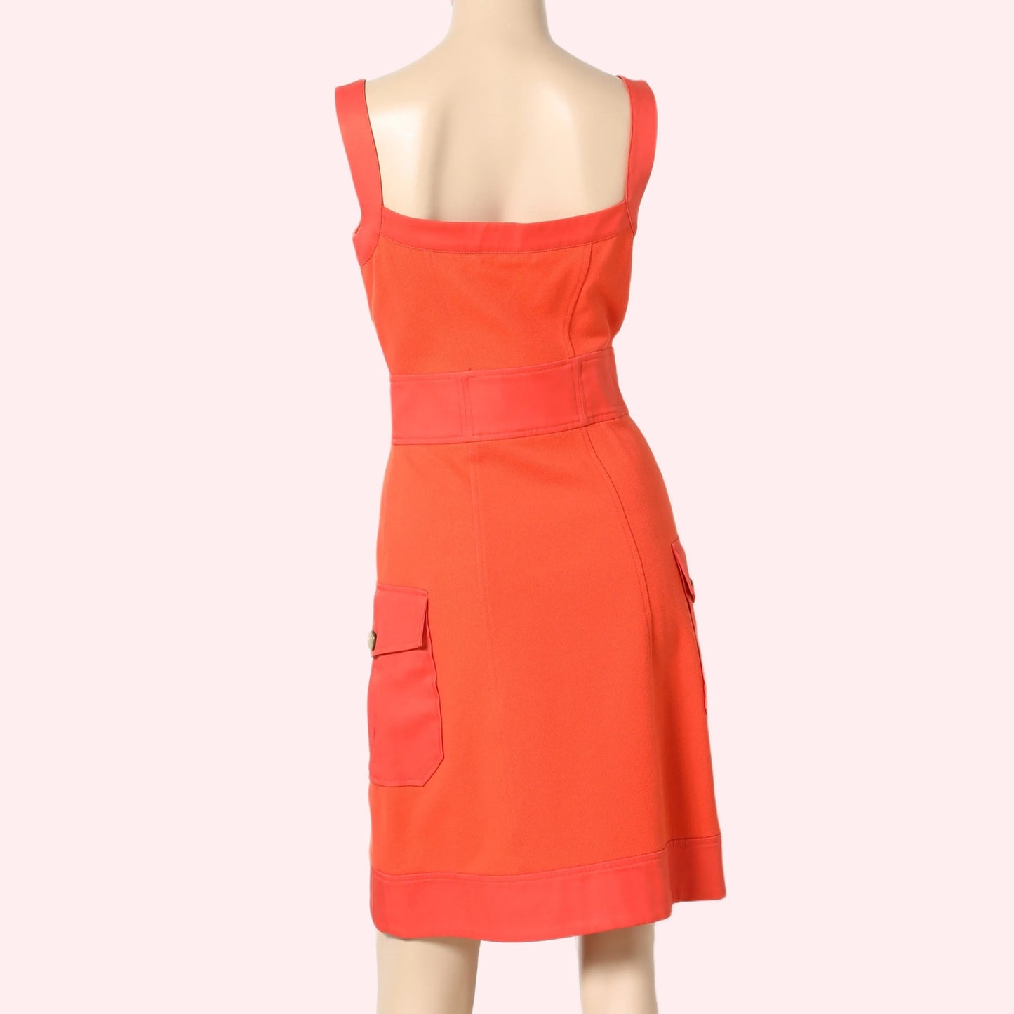 DIANE VON FURSTENBERG Orange V-Neck Button-Up Mini Dress