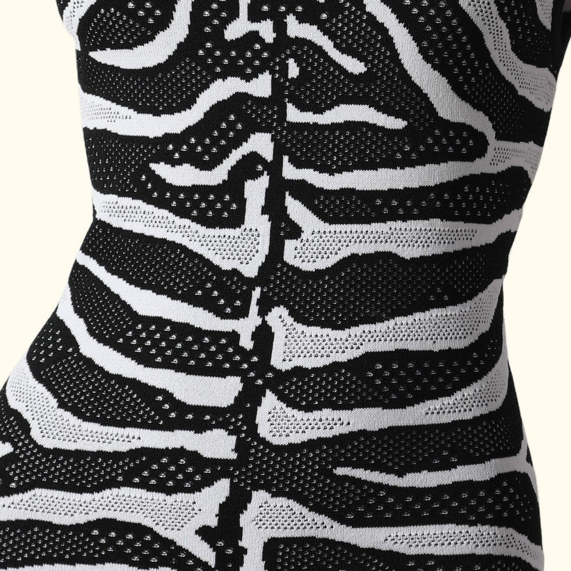MICHAEL KORS Zebra Jacquard Knee Length Sheath Dress