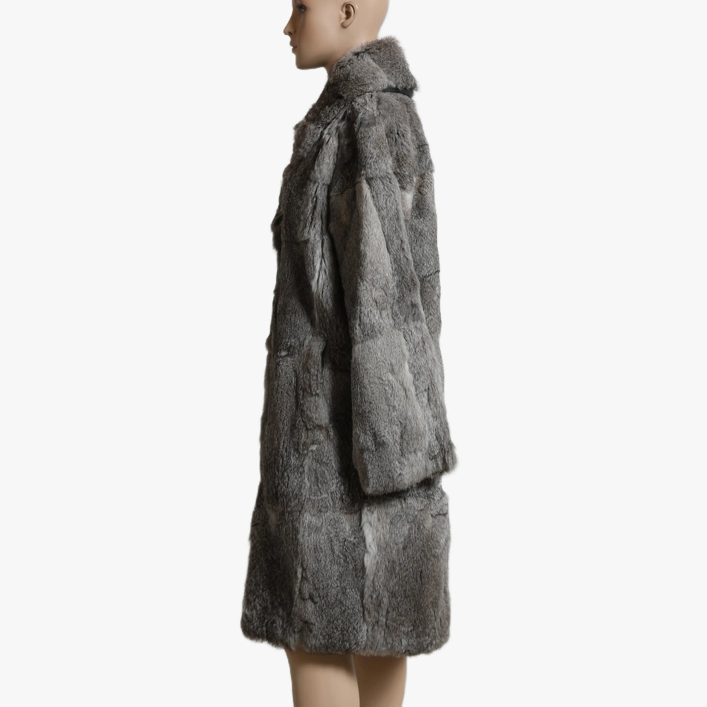 ANTIK BATIK Vintage Grey Embellished Long Fur Coat