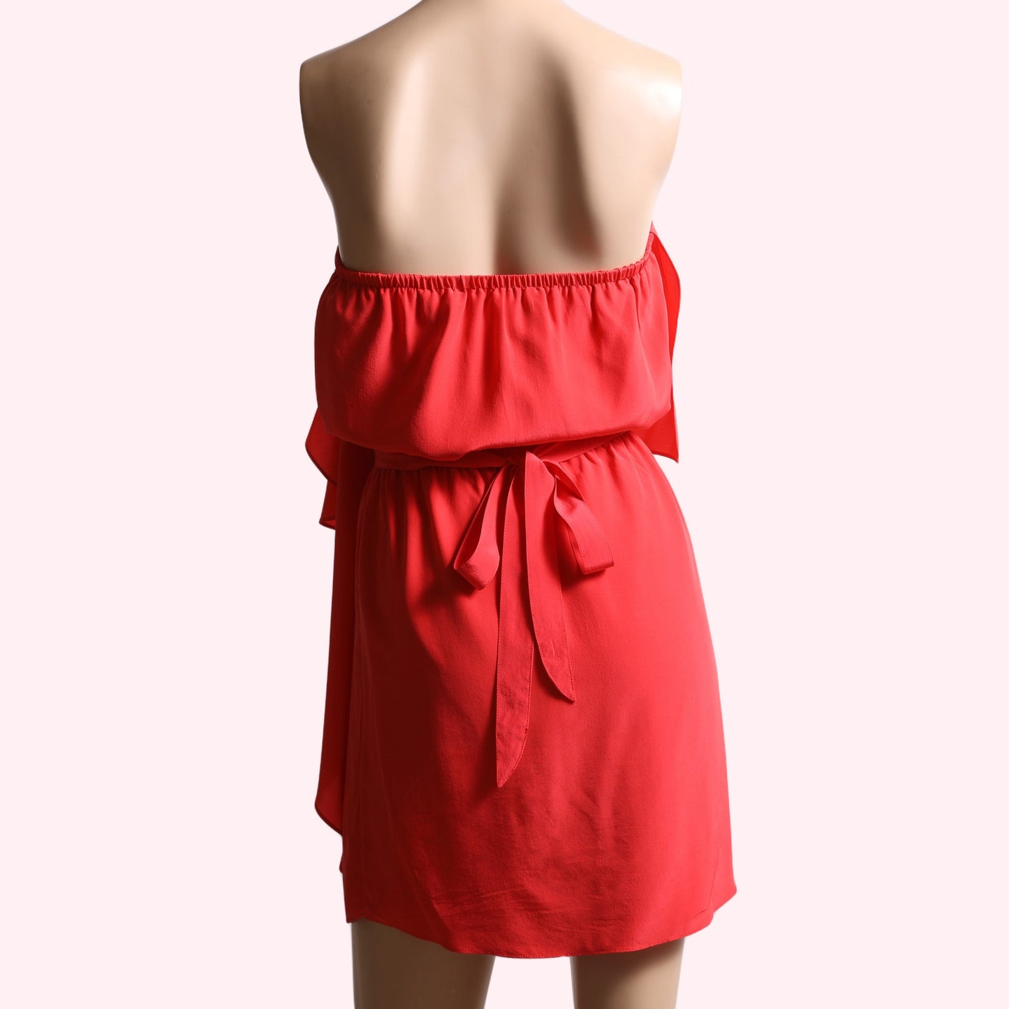 HAUTE HIPPIE Coral Red Strapless Mini Dress