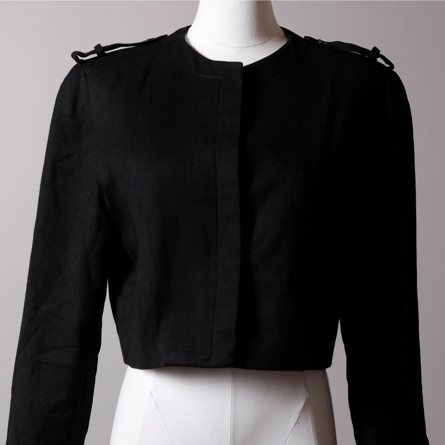 SPITALNICK & CO Vintage Black Long Sleeve Wool Cropped Blazer Jacket