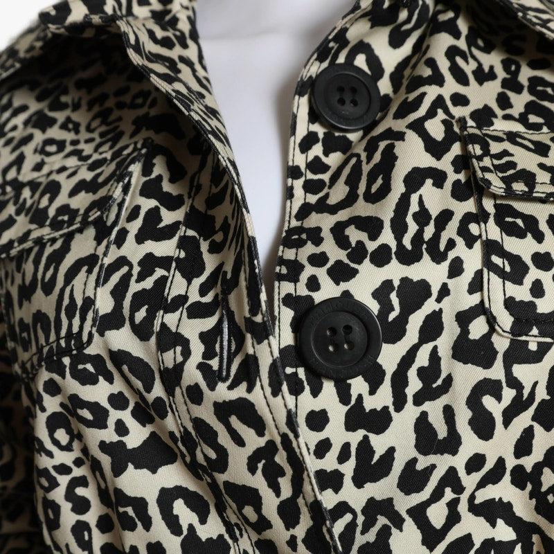 MANOUSH Cream Animal Print Trench Coat