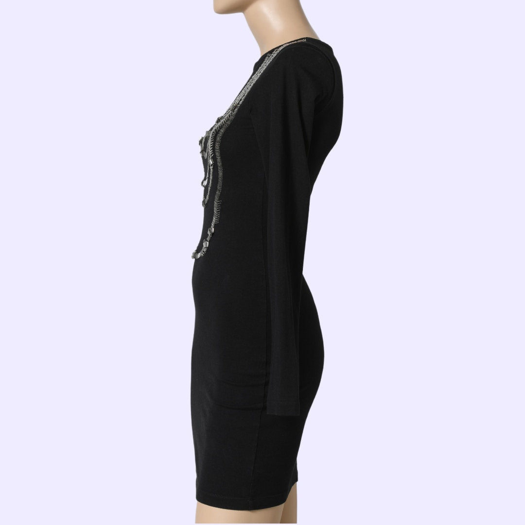 MARKUS LUPFER Black Crystal Embellished Mini Dress