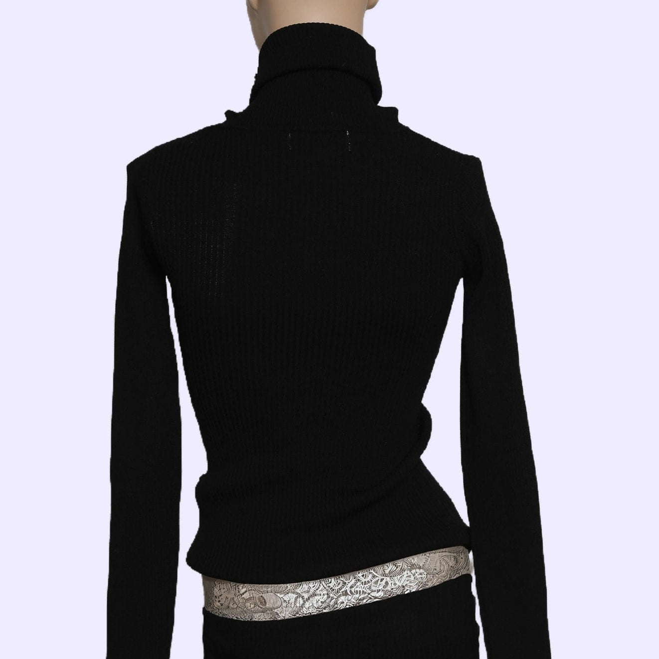 THE LINE BY K Black Ribbed Turtleneck Top w/ Tags