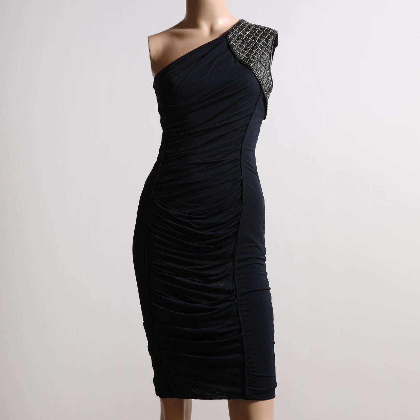 YIGAL AZROUËL Black One-Shoulder Knee-Length Dress