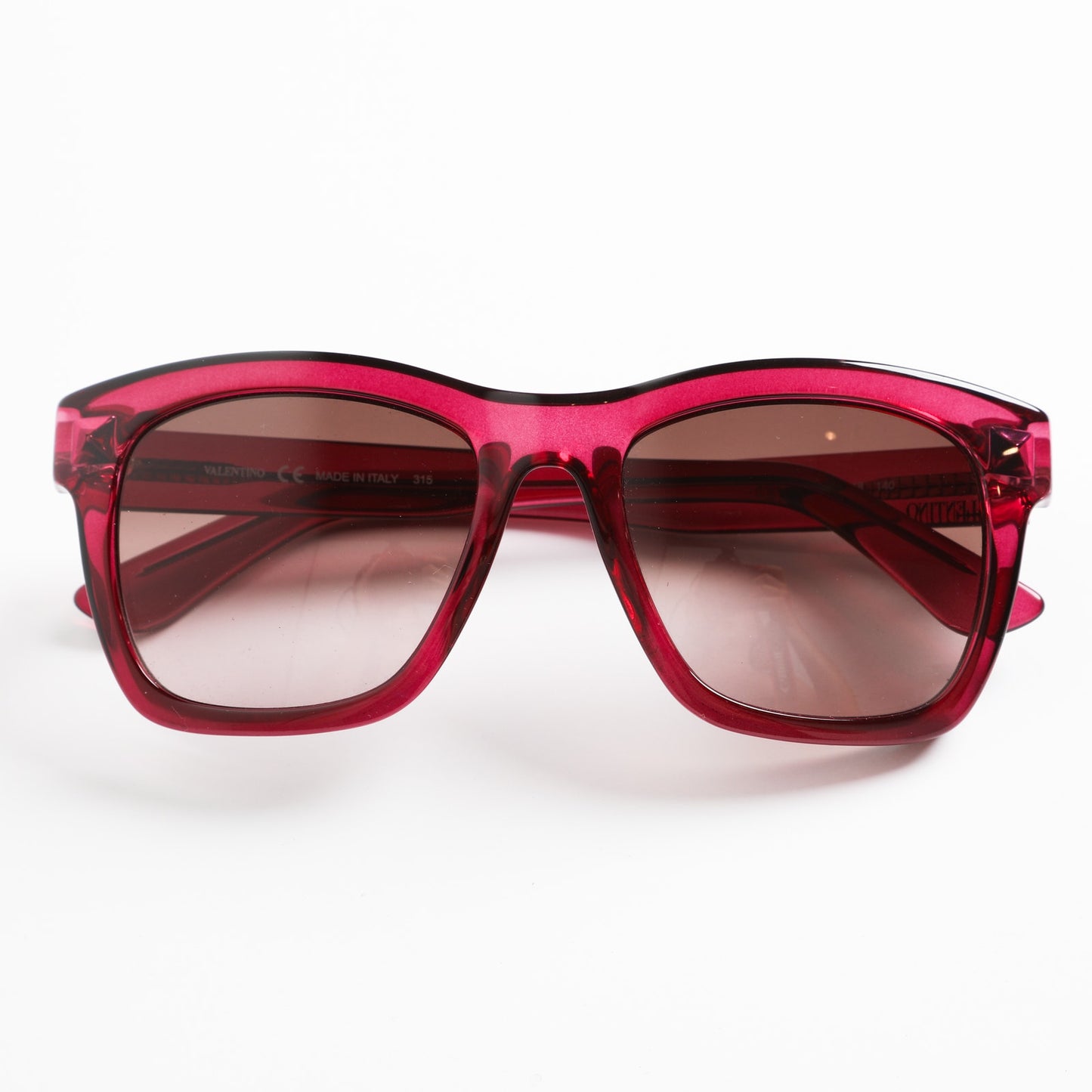 VALENTINO Garavani Red Wayfarer Gradient Rectangular Sunglasses