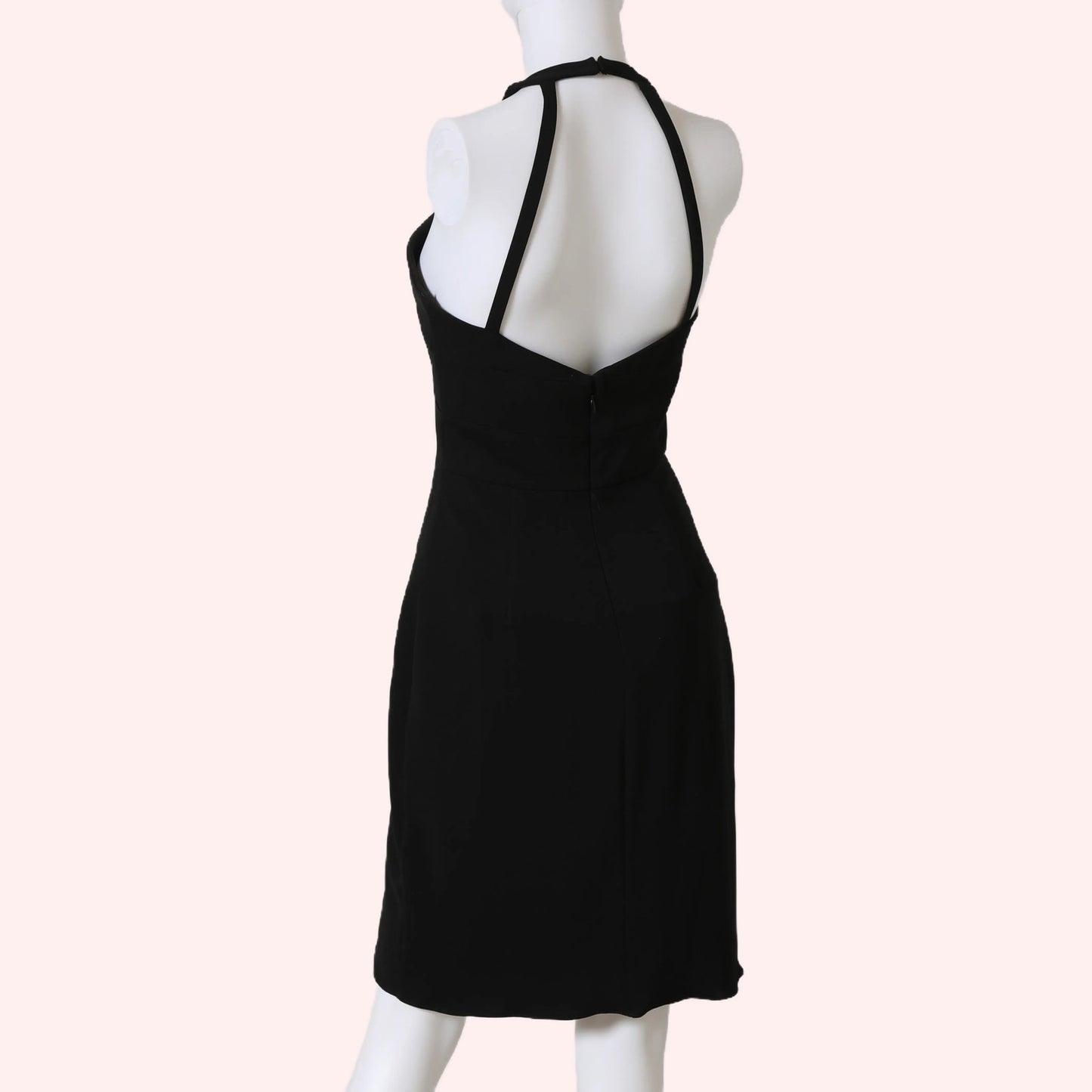AMANDA UPRICHARD Marshall Black Halter Asymmetrical Mini Dress