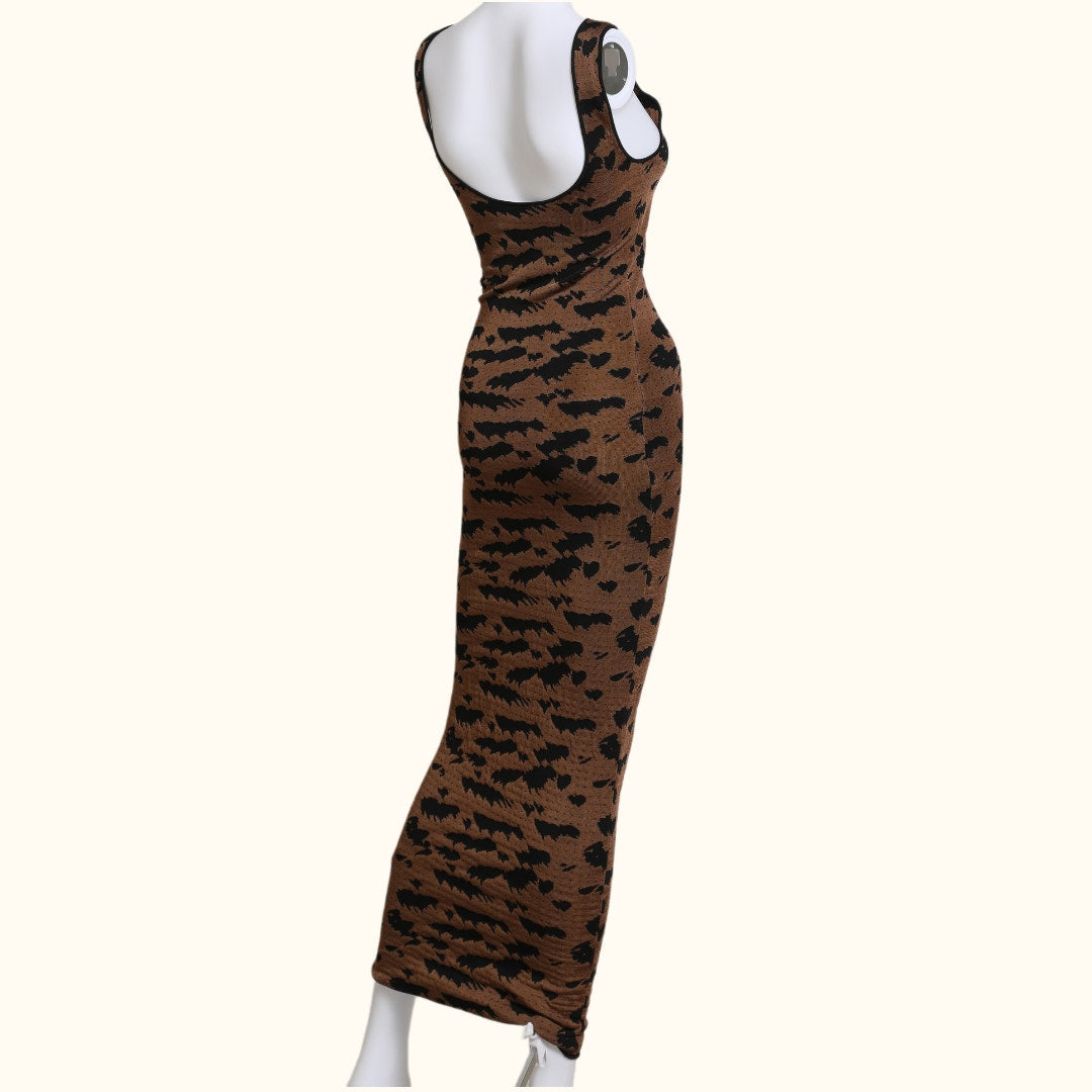 NANUSHKA Brown Animal Print Evening Dress