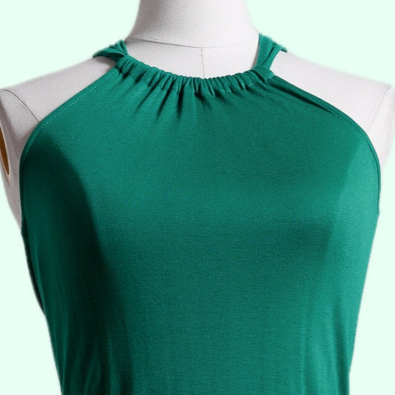 BCBGMAXAZRIA Turquoise Halter Sleeveless Mini Dress